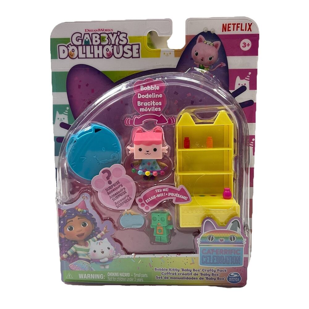 Gabby's Dollhouse Baby Box Bobbie Kitty Cafthy Pack NEW